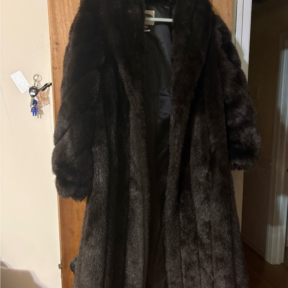 Mark Reed Dark Brown Faux Fur Coat